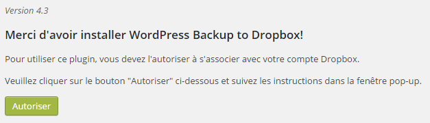 wordpress-backup-to-dropbox Réglage 2