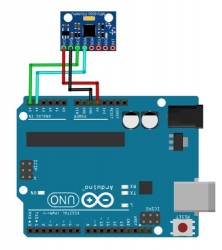 Cablage Arduino uno et gyroscope gy-521