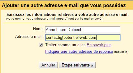 Gmail gérer un alias d'adresse mail 2