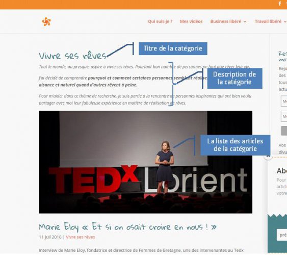 Divi : insertion titre et description de catégorie
