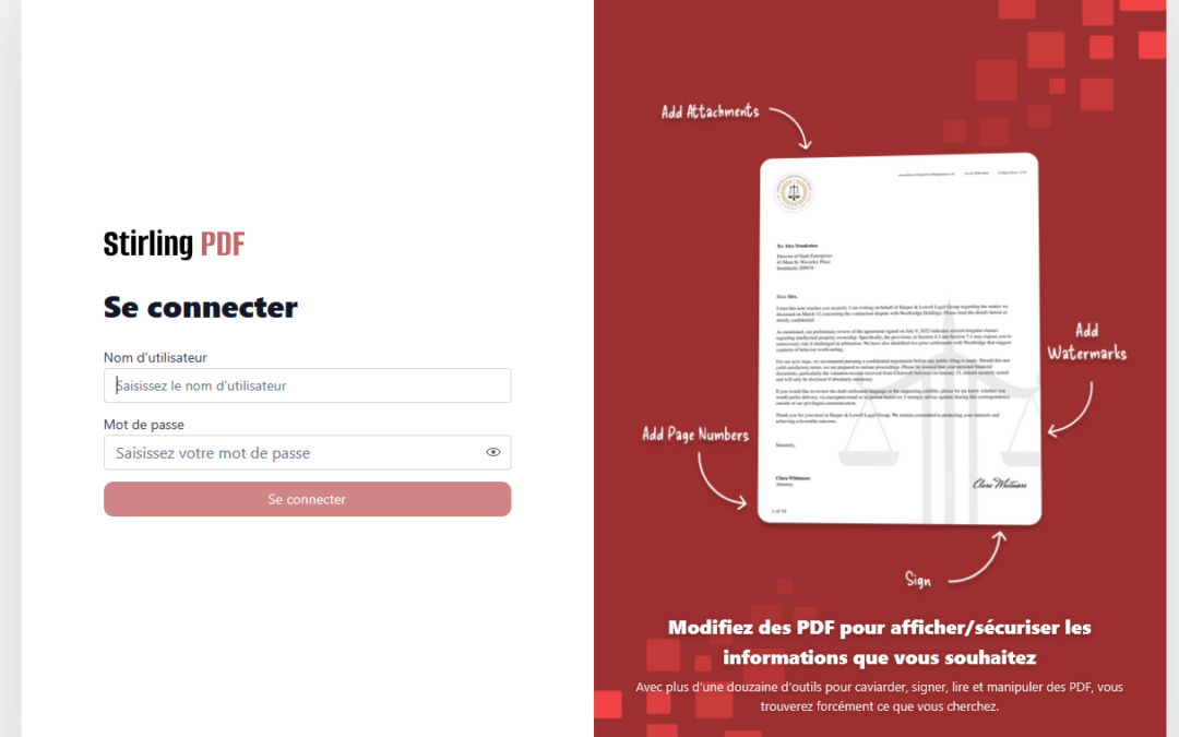 Installer et régler Stirling PDF via Docker