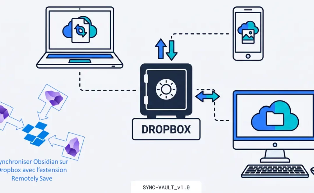 Obsidian synchronisé sur 3 appareils avec Dropbox